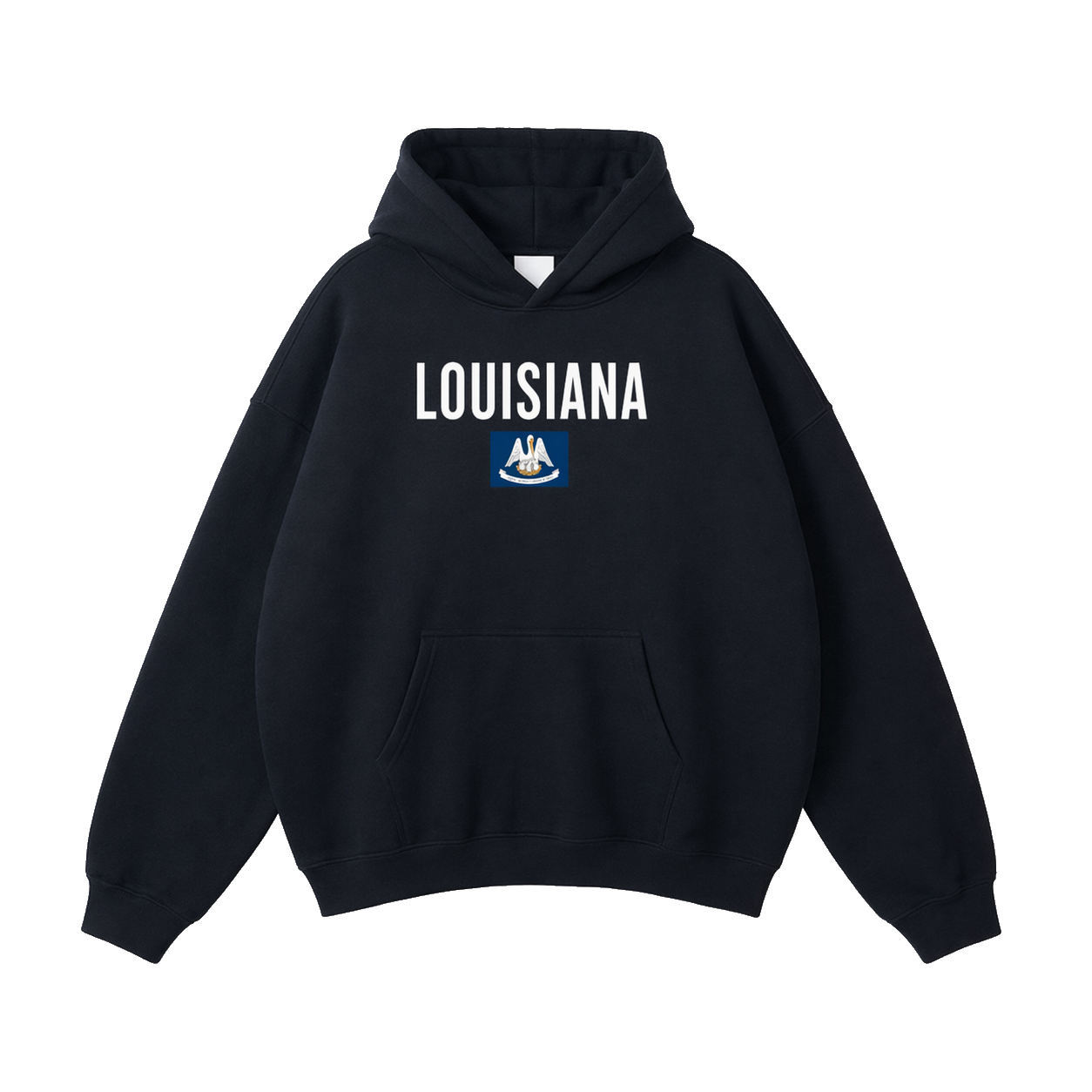 Collection 7 Louisiana Oversize Fleeced Hoodie - Black front