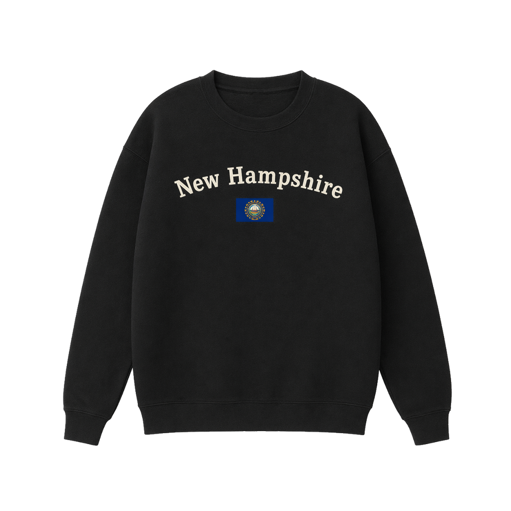 Collection 6 New Hampshire Essential Heavyweight Crewneck Sweatshirt - Black front