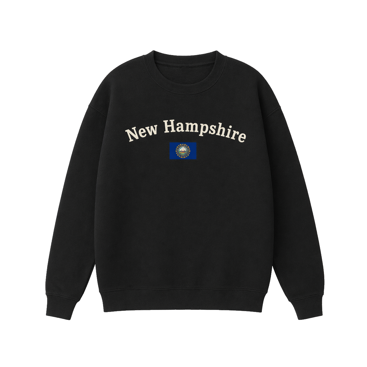 Collection 6 New Hampshire Essential Heavyweight Crewneck Sweatshirt - Black front
