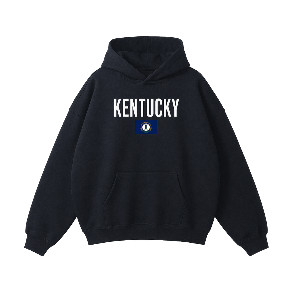 Collection 7 Kentucky Oversize Fleeced Hoodie - Black front