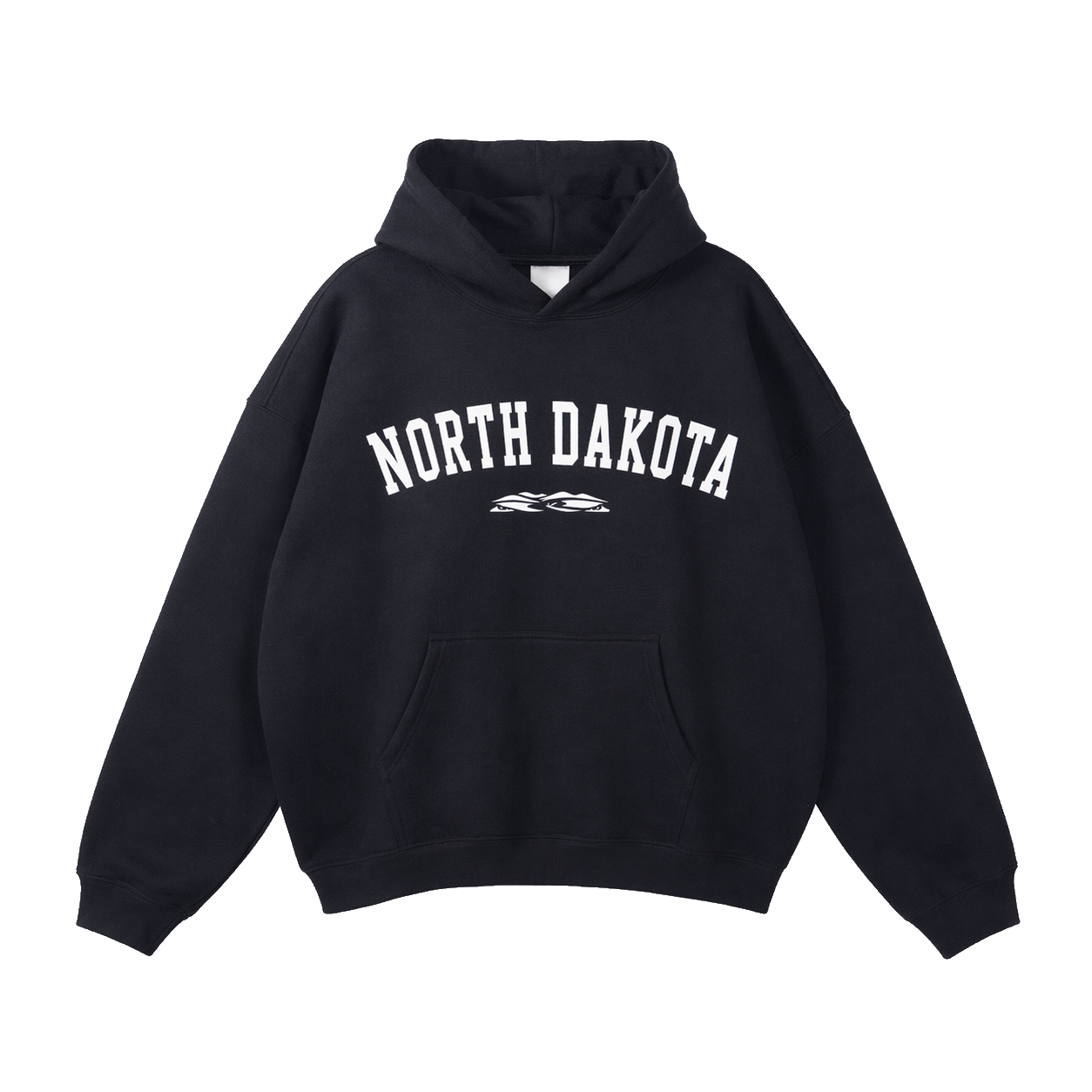 Collection 9 North Dakota Oversize Fleeced Hoodie - Black front