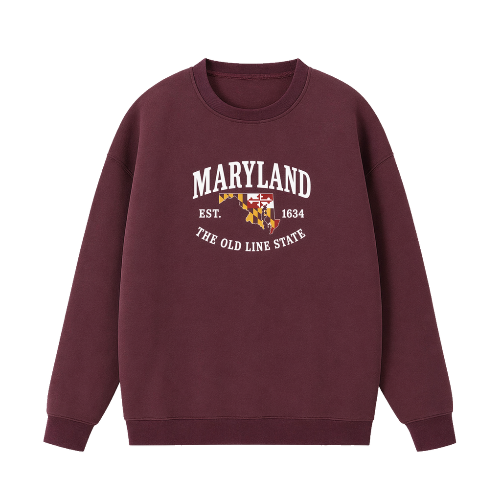 Collection 8 Maryland Essential Heavyweight Crewneck Sweatshirt - Dull Red front