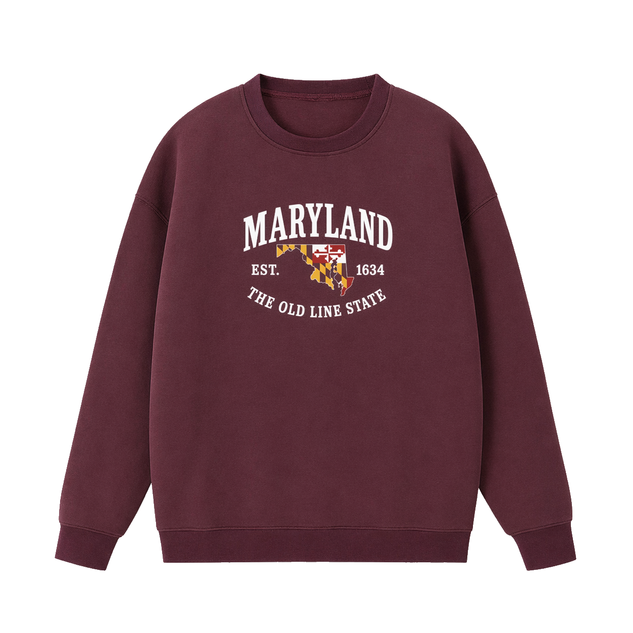 Collection 8 Maryland Essential Heavyweight Crewneck Sweatshirt - Dull Red front