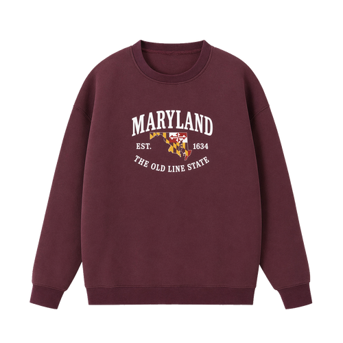 Collection 8 Maryland Essential Heavyweight Crewneck Sweatshirt - Dull Red front