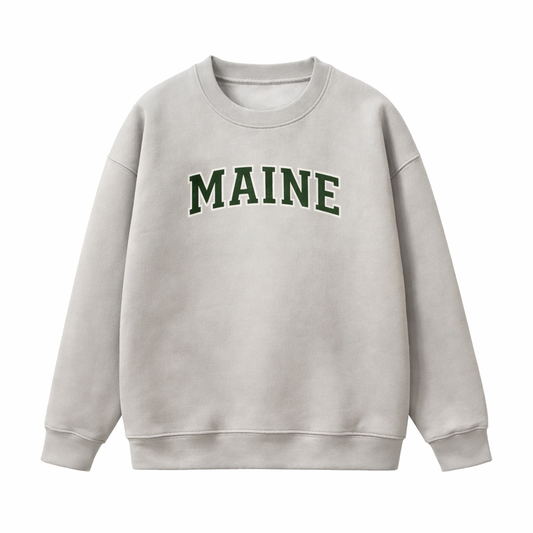 Collection 1 Maine Essential Heavyweight Crewneck Sweatshirt - Gray front