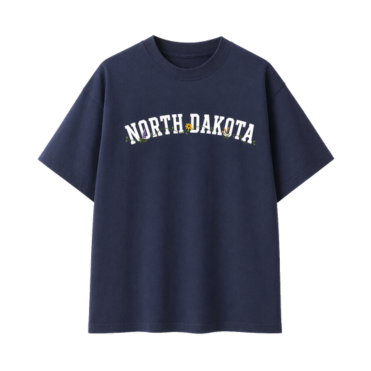 Collection 10 North Dakota Essential Cotton T-Shirt - Navy Blue front