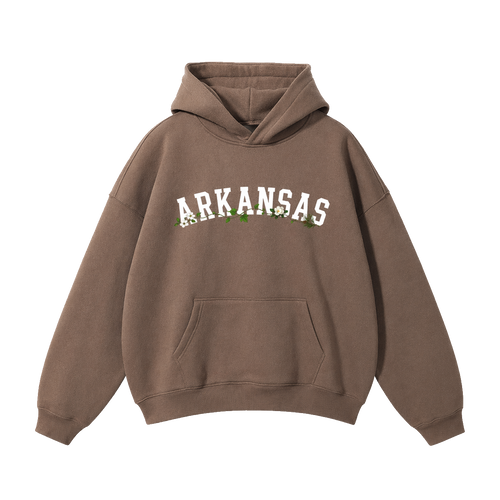 Collection 10 Arkansas Oversize Fleeced Hoodie - Brown front