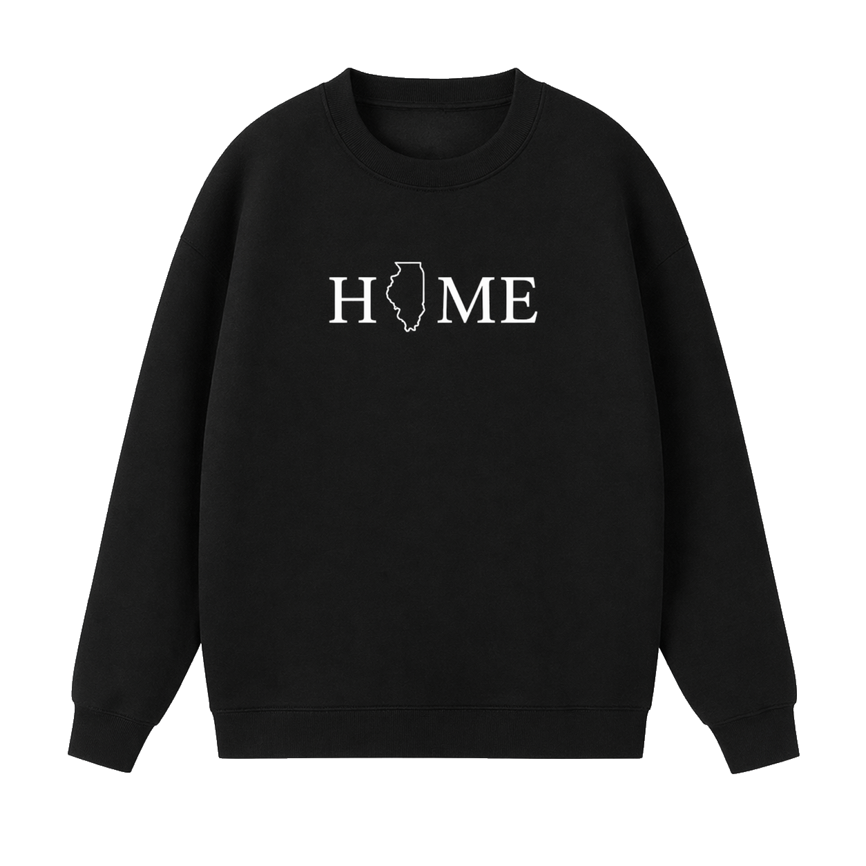 Collection 5 Illinois Essential Heavyweight Crewneck Sweatshirt - Black front