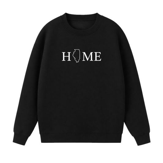 Collection 5 Illinois Essential Heavyweight Crewneck Sweatshirt - Black front