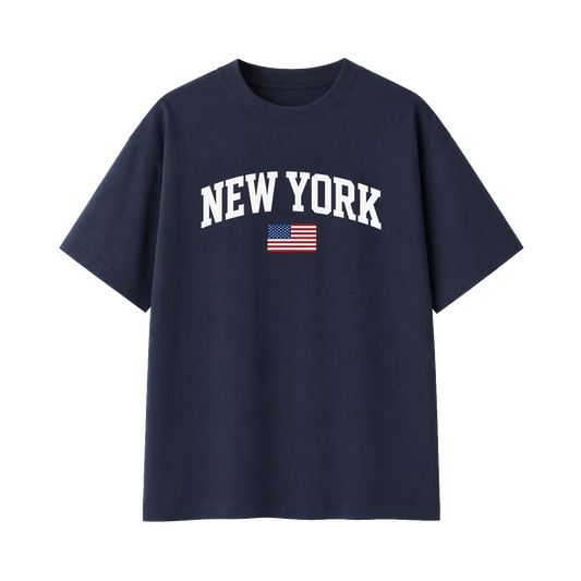 Collection 2 New York Essential Cotton T-Shirt - Navy Blue front