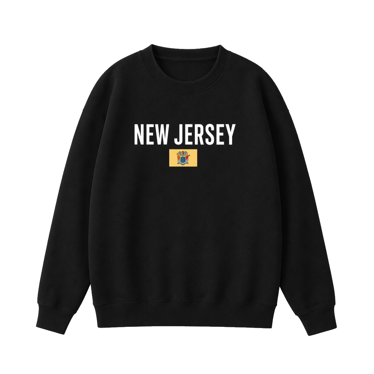 Collection 7 New Jersey Essential Heavyweight Crewneck Sweatshirt - Black front