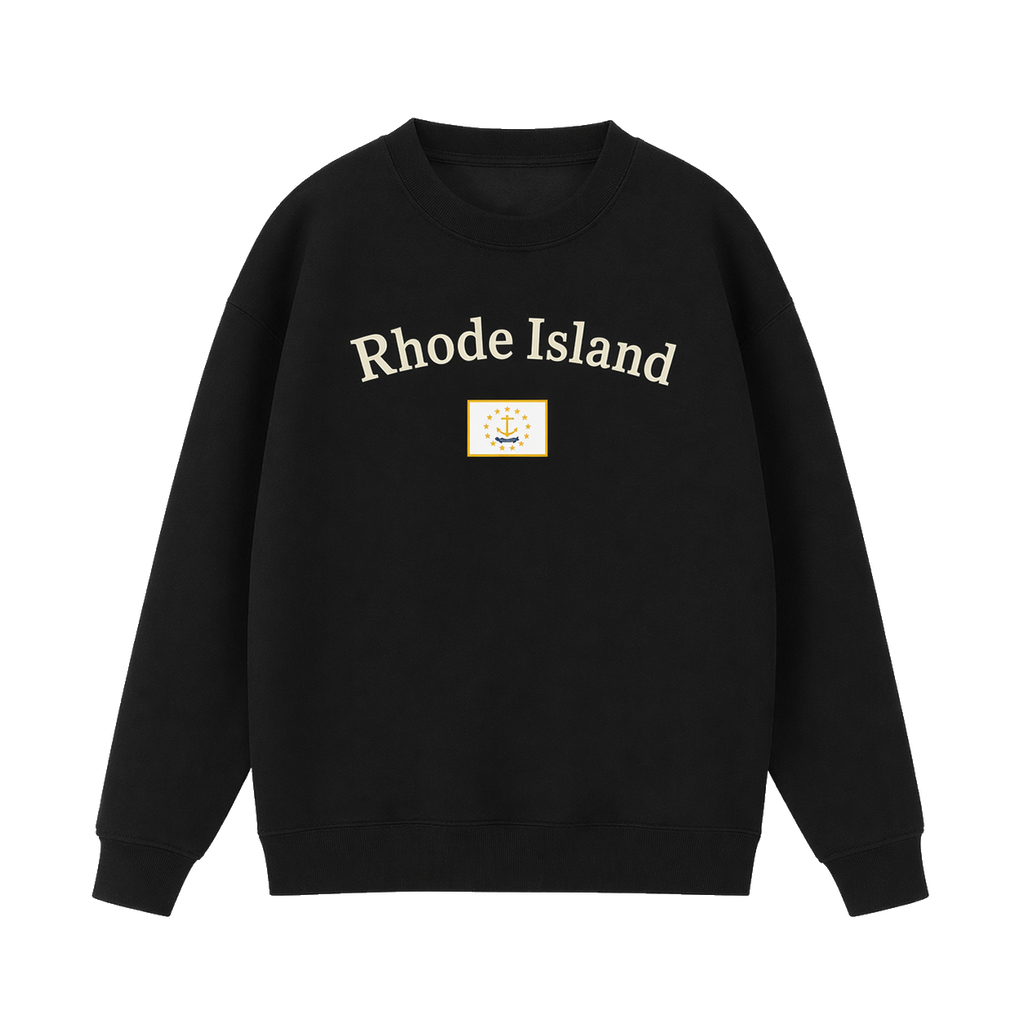 Collection 6 Rhode Island Essential Heavyweight Crewneck Sweatshirt - Black front