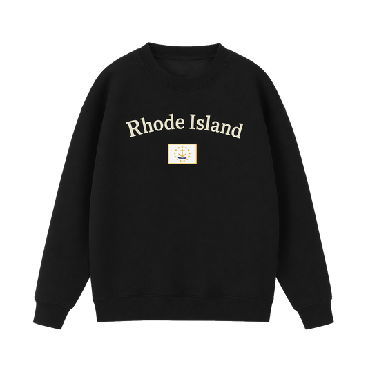 Collection 6 Rhode Island Essential Heavyweight Crewneck Sweatshirt - Black front
