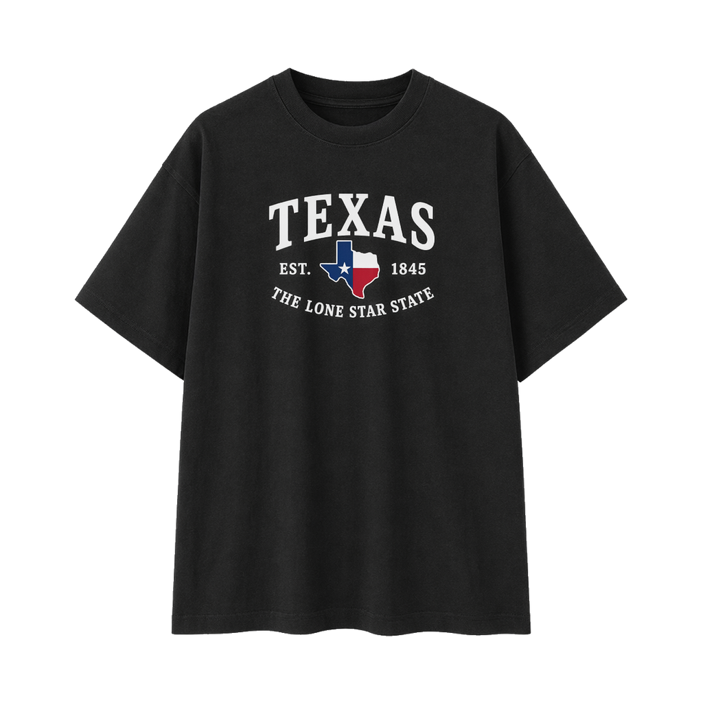 Collection 8 Texas Essential Cotton T-Shirt - Black front