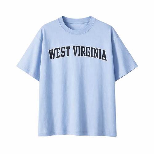 Collection 1 West Virginia Essential Cotton T-Shirt - Light Blue front