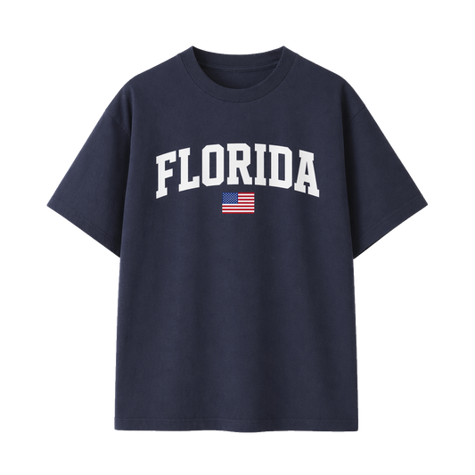 Collection 2 Florida Essential Cotton T-Shirt - Navy Blue front