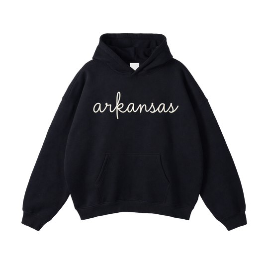 Collection 3 Arkansas Oversize Fleeced Hoodie - Black front
