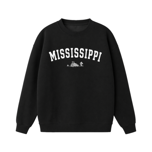 Collection 9 Mississippi Essential Heavyweight Crewneck Sweatshirt - Black front