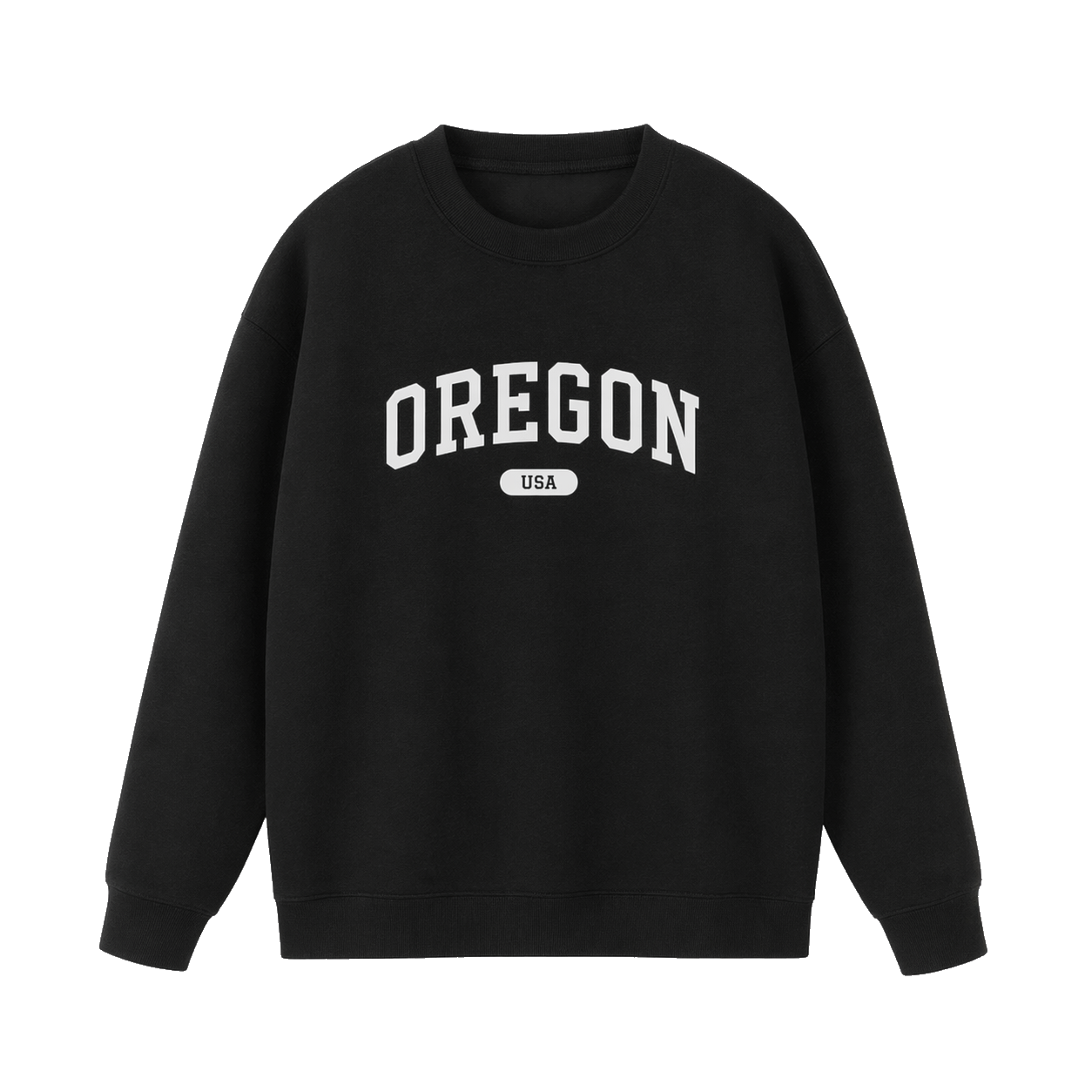 Collection 4 Oregon Essential Heavyweight Crewneck Sweatshirt - Black front