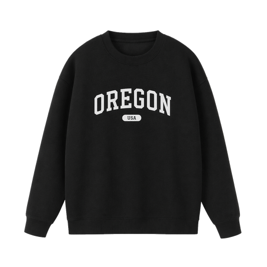 Collection 4 Oregon Essential Heavyweight Crewneck Sweatshirt - Black front