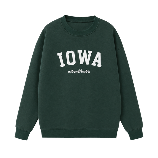Collection 9 Iowa Essential Heavyweight Crewneck Sweatshirt - Dark Green front