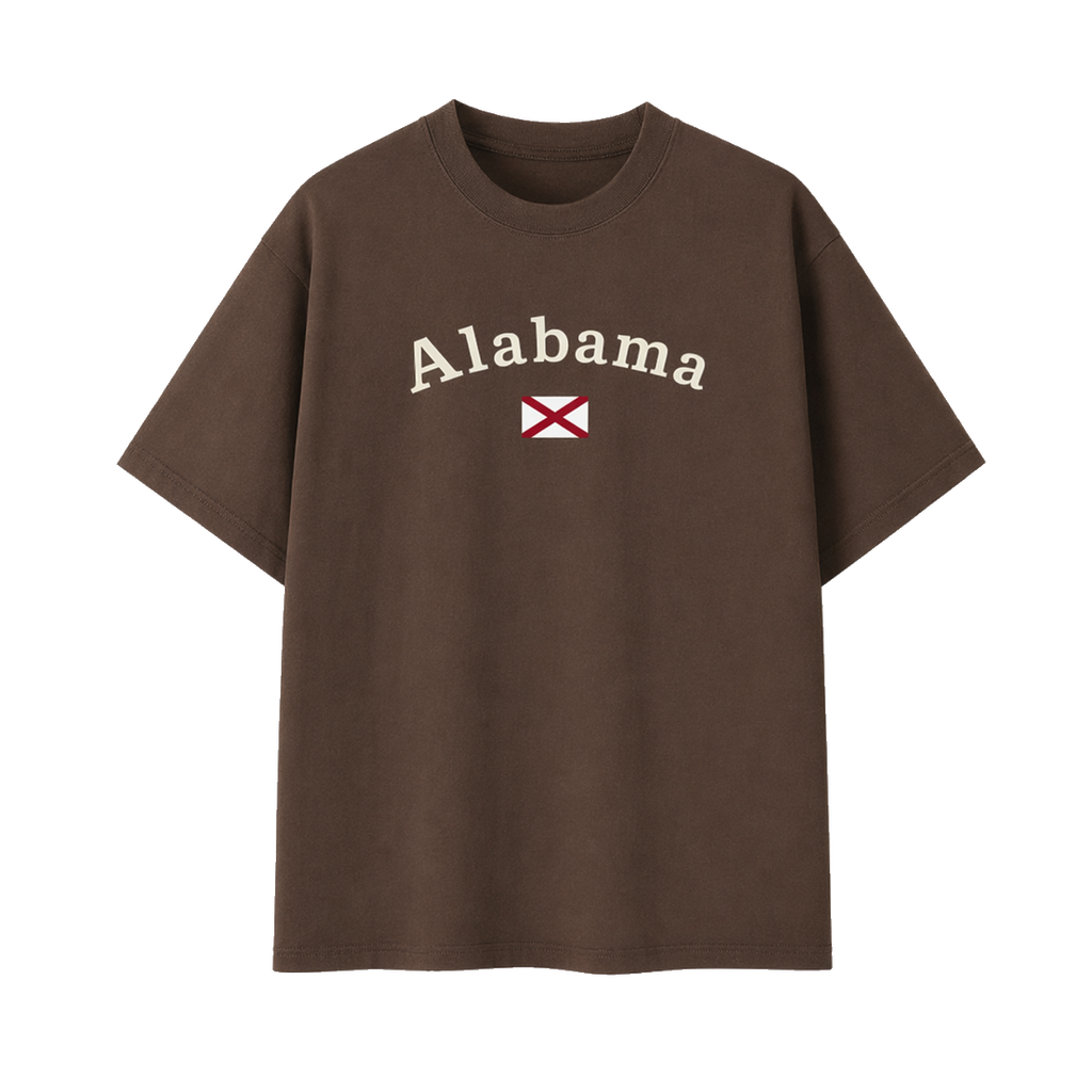 Collection 6 Alabama Essential Cotton T-Shirt - Coffee front