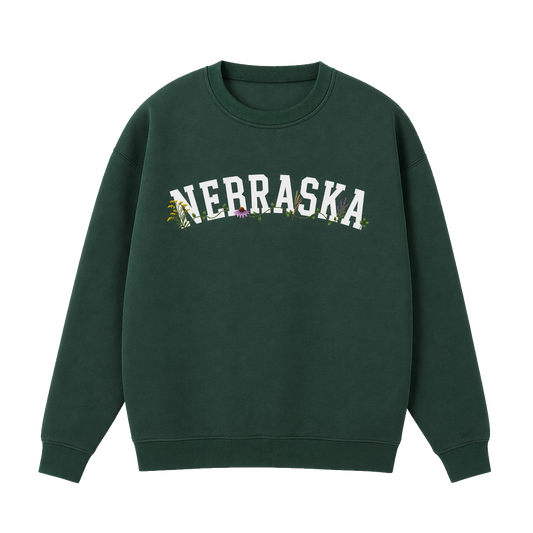 Collection 10 Nebraska Essential Heavyweight Crewneck Sweatshirt - Dark Green front