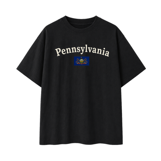 Collection 6 Pennsylvania Essential Cotton T-Shirt - Black front