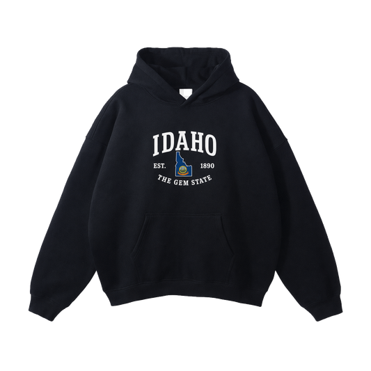 Collection 8 Idaho Oversize Fleeced Hoodie - Black front
