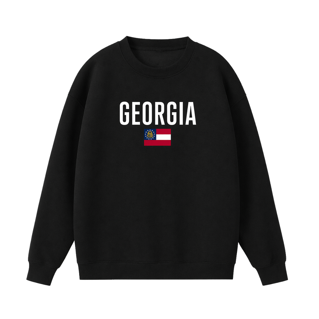 Collection 7 Georgia Essential Heavyweight Crewneck Sweatshirt - Black front