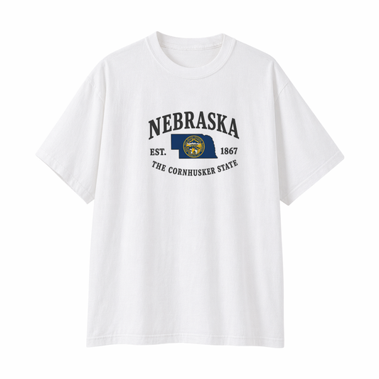 Collection 8 Nebraska Essential Cotton T-Shirt - White front