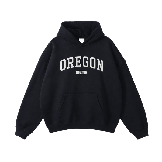Collection 4 Oregon Oversize Fleeced Hoodie - Black front