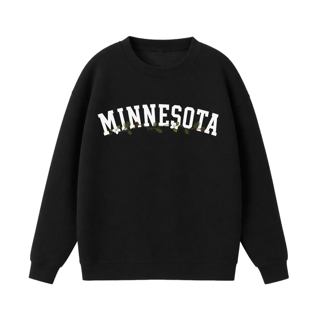 Collection 10 Minnesota Essential Heavyweight Crewneck Sweatshirt - Black front