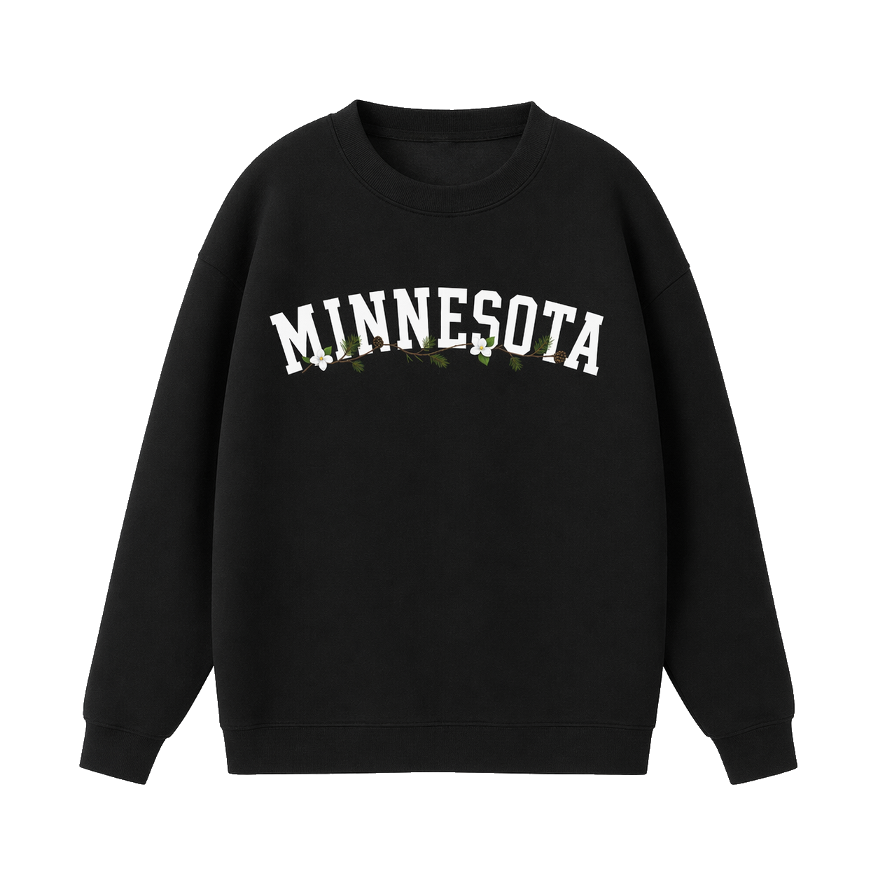 Collection 10 Minnesota Essential Heavyweight Crewneck Sweatshirt - Black front