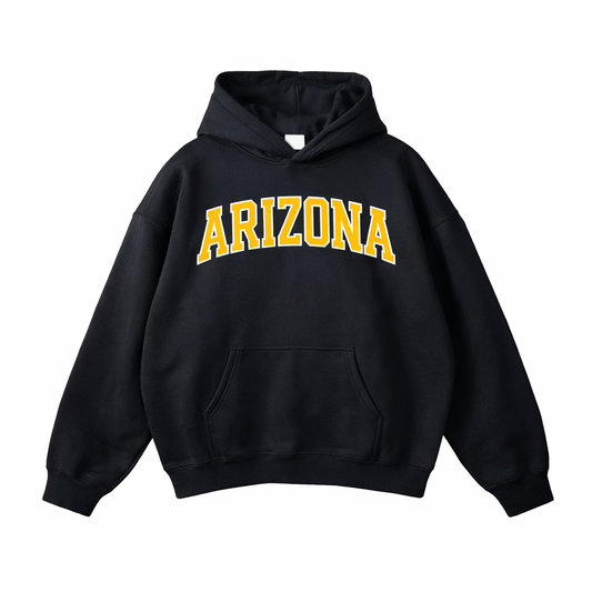 Collection 1 Arizona Oversize Fleeced Hoodie - Black front