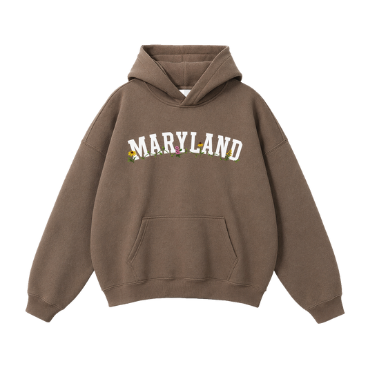 Collection 10 Maryland Oversize Fleeced Hoodie - Brown front