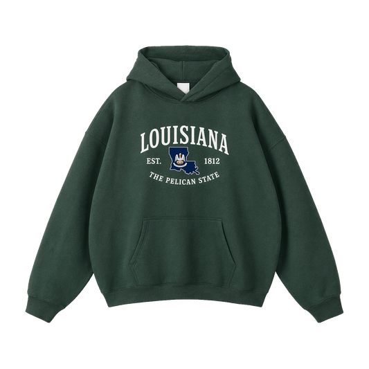 Collection 8 Louisiana Oversize Fleeced Hoodie - Eden Green front