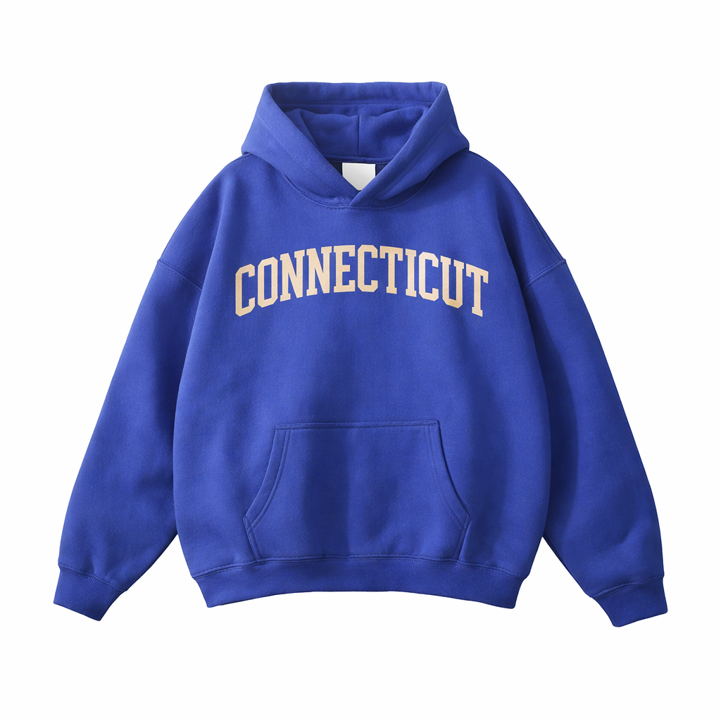 Collection 1 Connecticut Oversize Fleeced Hoodie - Klein Blue front