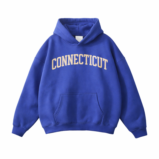 Collection 1 Connecticut Oversize Fleeced Hoodie - Klein Blue front