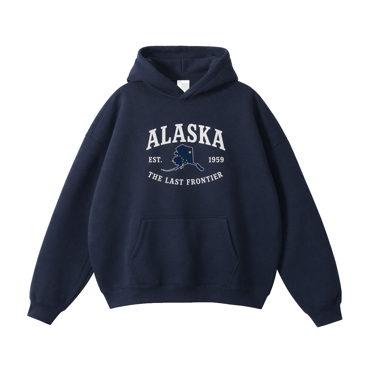 Collection 8 Alaska Oversize Fleeced Hoodie - Navy Blue front