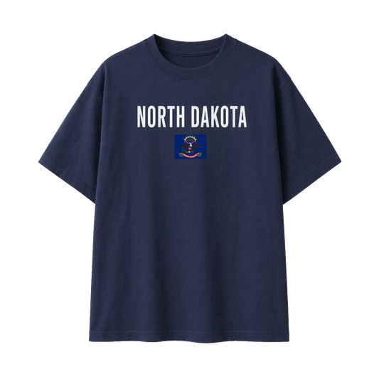 Collection 7 North Dakota Essential Cotton T-Shirt - Navy Blue front