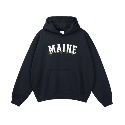 Collection 10 Maine Oversize Fleeced Hoodie - Black front