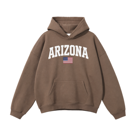 Collection 2 Arizona Oversize Fleeced Hoodie - Brown front