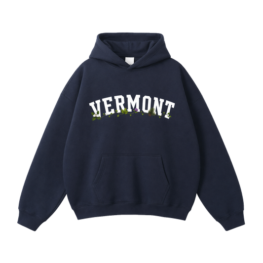 Collection 10 Vermont Oversize Fleeced Hoodie - Navy Blue front