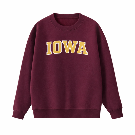 Collection 1 Iowa Essential Heavyweight Crewneck Sweatshirt - Dull Red front