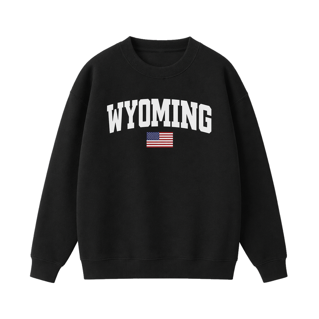 Collection 2 Wyoming Essential Heavyweight Crewneck Sweatshirt - Black front