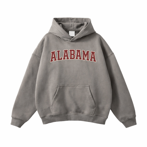 Collection 1 Alabama Oversize Fleeced Hoodie - Gray Coffee front
