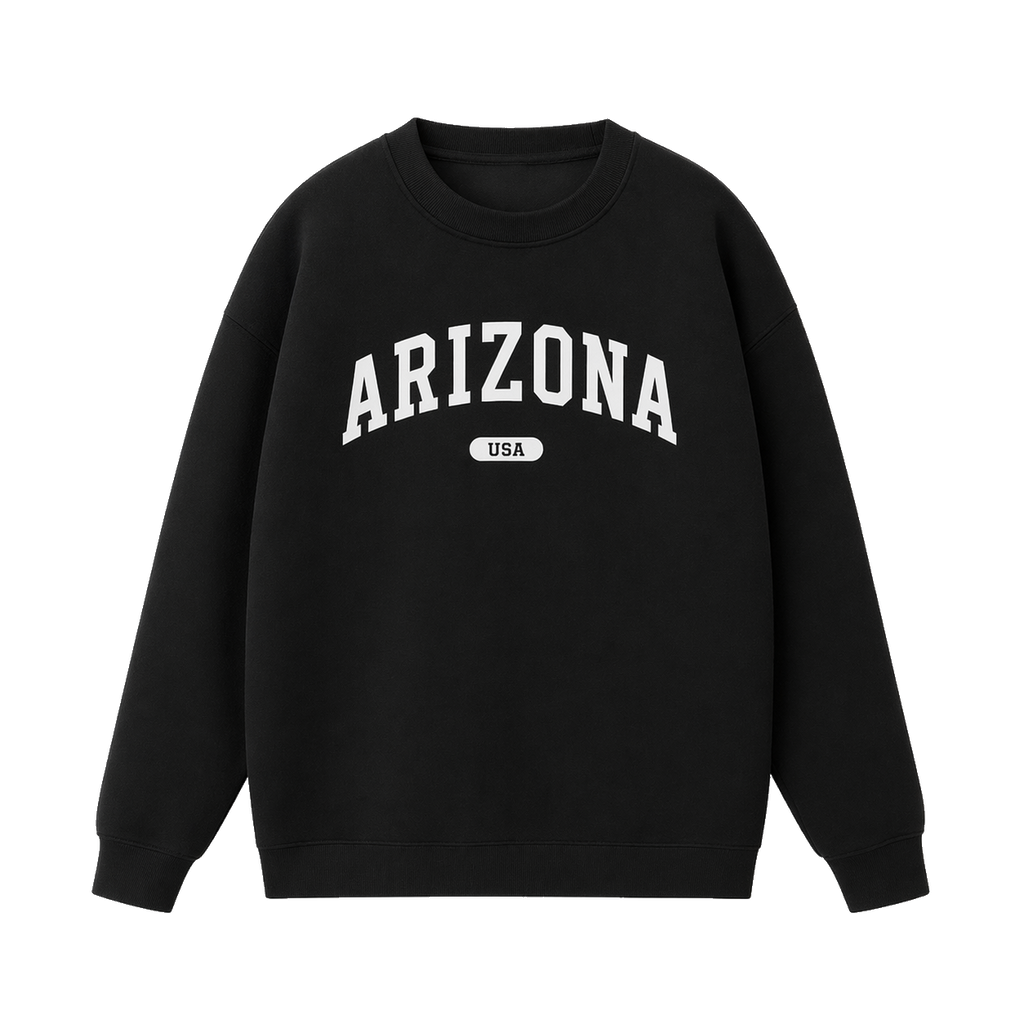 Collection 4 Arizona Essential Heavyweight Crewneck Sweatshirt - Black front