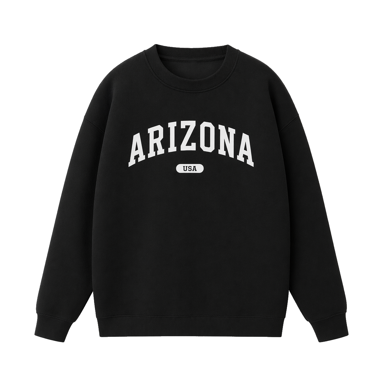 Collection 4 Arizona Essential Heavyweight Crewneck Sweatshirt - Black front