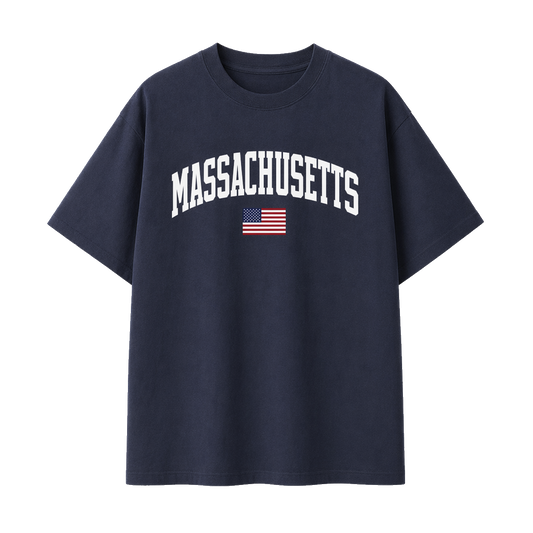 Collection 2 Massachusetts Essential Cotton T-Shirt - Navy Blue front